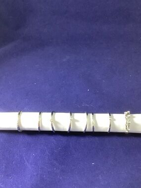 Set of 8 Silver Color Rings Size 8